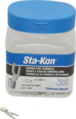 Thomas & Betts - #6 Stud, 18 to 14 AWG Compatible, Noninsulated, Crimp Connection, Locking Fork Terminal - Makers Industrial Supply