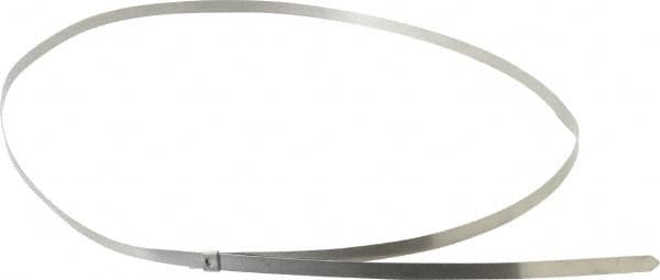 Thomas & Betts - 35" Long Natural (Color) Stainless Steel Standard Cable Tie - 200 Lb Tensile Strength, 0.38mm Thick, 254mm Max Bundle Diam - Makers Industrial Supply