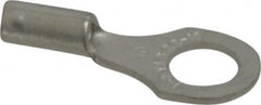 Thomas & Betts - 22-16 AWG Noninsulated Crimp Connection D Shaped Ring Terminal - #10 Stud, 3/4" OAL x 0.31" Wide, Tin Plated Copper Contact - Makers Industrial Supply