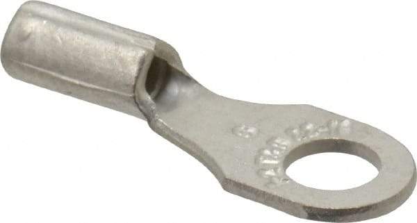 Thomas & Betts - 22-16 AWG Noninsulated Crimp Connection D Shaped Ring Terminal - #6 Stud, 0.72" OAL x 1/4" Wide, Tin Plated Copper Contact - Makers Industrial Supply