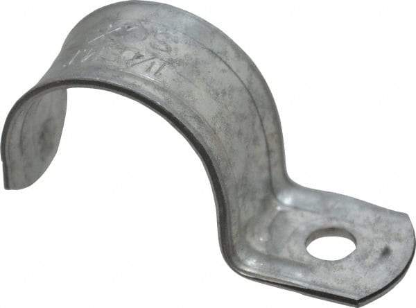 Thomas & Betts - 1-1/4" Pipe, Steel, Zinc Plated" Pipe or Conduit Strap - 1 Mounting Hole - Makers Industrial Supply