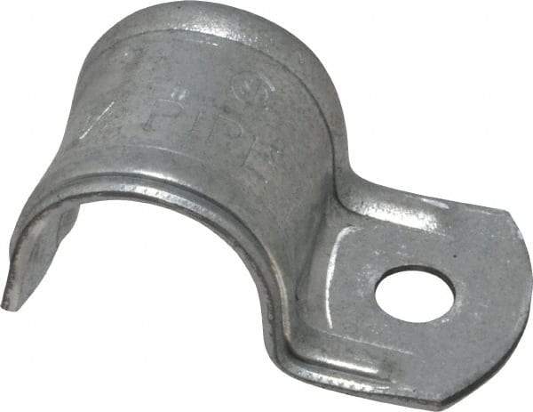 Thomas & Betts - 1/2" Pipe, Steel, Zinc Plated" Pipe or Conduit Strap - 1 Mounting Hole - Makers Industrial Supply