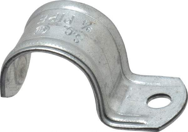 Thomas & Betts - 3/4" Pipe, Steel, Zinc Plated" Pipe or Conduit Strap - 1 Mounting Hole - Makers Industrial Supply