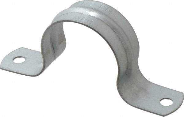 Thomas & Betts - 1-1/2 Pipe, Steel, Zinc Plated Pipe or Conduit Strap - 2 Mounting Holes - Makers Industrial Supply