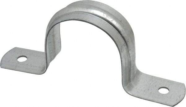 Thomas & Betts - 1-1/2 Pipe, Steel, Zinc Plated Pipe or Conduit Strap - 2 Mounting Holes - Makers Industrial Supply