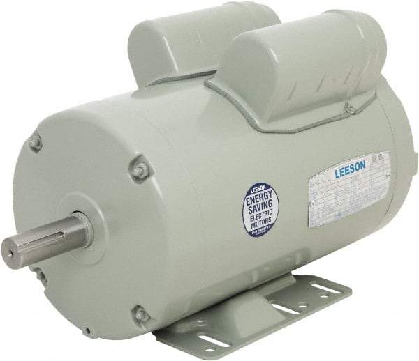 Leeson - 3 Max hp, 3,450 Max RPM, Fan Duty Electric AC DC Motor - 230 V Input, Single Phase, 145T Frame, Rigid Base Mount, TEAO Enclosure - Makers Industrial Supply