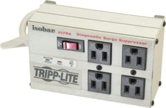 Tripp-Lite - 4 Outlets, 120 Volts, 15 Amps, 6' Cord, Power Outlet Strip - Free Hanging, Keyhole Mount, 1-15P NEMA Configuration, 7" Strip - Makers Industrial Supply