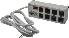 Tripp-Lite - 8 Outlets, 120 Volts, 15 Amps, 12' Cord, Power Outlet Strip - Free Hanging, Keyhole Mount, 1-15P NEMA Configuration, 11-1/2" Strip - Makers Industrial Supply