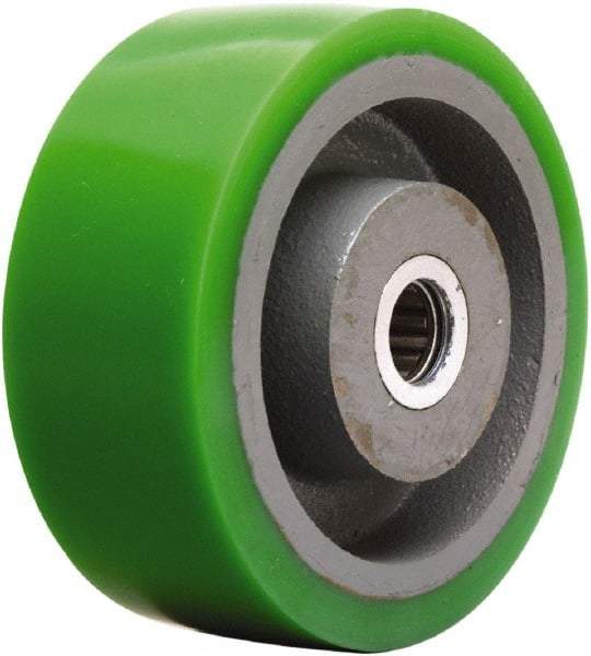 Hamilton - 5 Inch Diameter x 2 Inch Wide, Polyurethane on Cast Iron Caster Wheel - 1,050 Lb. Capacity, 2-1/4 Inch Hub Length, 5/8 Inch Axle Diameter, Straight Roller Bearing - Makers Industrial Supply