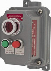 Hubbell Killark - 2 Operator, Mushroom Head Control Station - Start-Stop (Legend), Momentary Switch, NO/NC Contact, NEMA 3, 7, 9 - Makers Industrial Supply