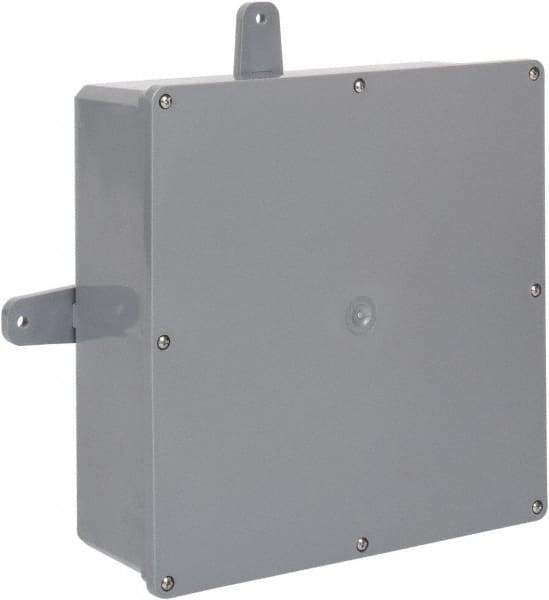 Thomas & Betts - Thermoplastic Junction Box Enclosure Screw Flat Cover - NEMA 4, 4X, 12" Wide x 12" High x 4" Deep, Corrosion Resistant - Makers Industrial Supply