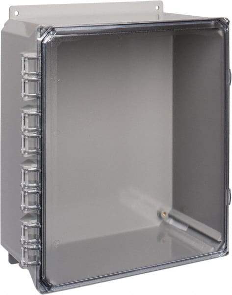 Thomas & Betts - Polycarbonate Standard Enclosure Hinge Flat Cover - NEMA 1, 2, 3, 4, 12, 3S, 3SX, 3X, 4X, 12" Wide x 14" High x 6" Deep, Impact Resistant - Makers Industrial Supply