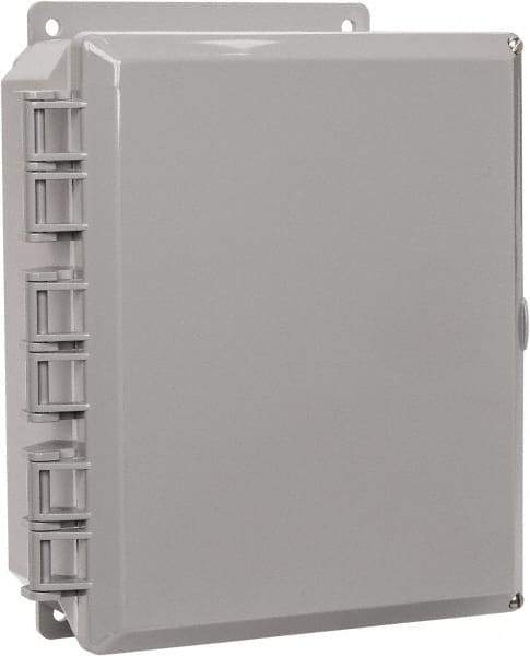 Thomas & Betts - Polycarbonate Standard Enclosure Hinge Flat Cover - NEMA 1, 2, 3, 4, 12, 3S, 3SX, 3X, 4X, 8" Wide x 10" High x 4" Deep, Impact Resistant - Makers Industrial Supply