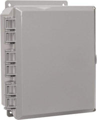 Thomas & Betts - Polycarbonate Standard Enclosure Hinge Flat Cover - NEMA 1, 2, 3, 4, 12, 3S, 3SX, 3X, 4X, 8" Wide x 10" High x 4" Deep, Impact Resistant - Makers Industrial Supply