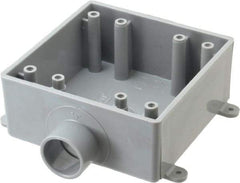 Thomas & Betts - 2 Gang, (1) 3/4" Knockout, PVC Rectangle Switch Box - 117.35mm Overall Height x 142.24mm Overall Width x 50.29mm Overall Depth, Weather Resistant - Makers Industrial Supply