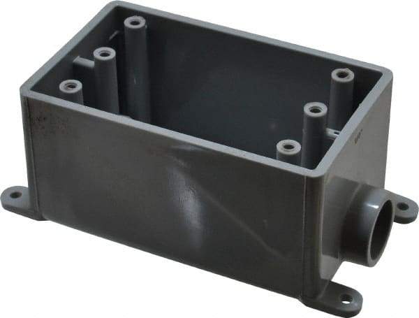 Thomas & Betts - 1 Gang, (2) 1/2" Knockouts, PVC Rectangle Junction Box - 144.78mm Overall Height x 71.1mm Overall Width x 61.5mm Overall Depth, Weather Resistant - Makers Industrial Supply