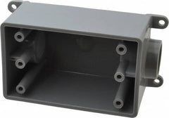 Thomas & Betts - 1 Gang, (2) 3/4" Knockouts, PVC Rectangle Junction Box - 144.78mm Overall Height x 71.1mm Overall Width x 61.5mm Overall Depth, Weather Resistant - Makers Industrial Supply