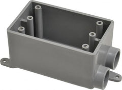 Thomas & Betts - 1 Gang, (2) 1/2" Knockouts, PVC Rectangle Junction Box - 115.3mm Overall Height x 98.4mm Overall Width x 61.5mm Overall Depth, Weather Resistant - Makers Industrial Supply