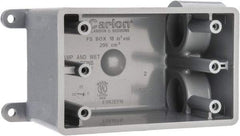 Thomas & Betts - 1 Gang, (2) 3/4" Knockouts, PVC Rectangle Junction Box - 115.3mm Overall Height x 98.4mm Overall Width x 61.5mm Overall Depth, Weather Resistant - Makers Industrial Supply