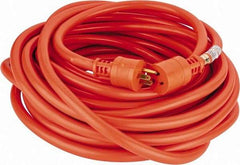 Southwire - 50', 12/3 Gauge/Conductors, Orange Indoor & Outdoor Extension Cord - 1 Receptacle, 15 Amps, 125 VAC, UL STW, NEMA 5-15P, 5-15R - Makers Industrial Supply