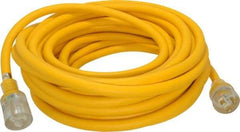 Southwire - 50', 10/3 Gauge/Conductors, Yellow Outdoor Extension Cord - 1 Receptacle, 15 Amps, 125 VAC, UL SJEOOW, NEMA 5-15P, 5-15R - Makers Industrial Supply