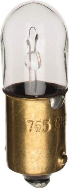 Value Collection - 0.945 Watt, 6.3 Volt, Incandescent Miniature & Specialty T3-1/4 Lamp - Miniature Bayonet Base, 0.01 to 0.999 Equivalent Range, Warm (1,000 to 3,000), Dimmable, 1-1/4" OAL - Makers Industrial Supply