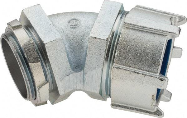 Thomas & Betts - 2-1/2" Trade, Malleable Iron Threaded Angled Liquidtight Conduit Connector - Noninsulated - Makers Industrial Supply