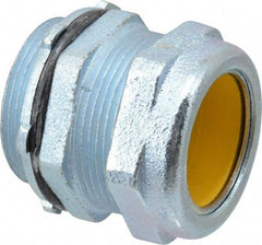 O-Z/Gedney - 1.2 to 1.4" Cable Capacity, Liquidtight, Straight Strain Relief Cord Grip - 1-1/2 NPT Thread, 1-9/16" Long, Iron - Makers Industrial Supply