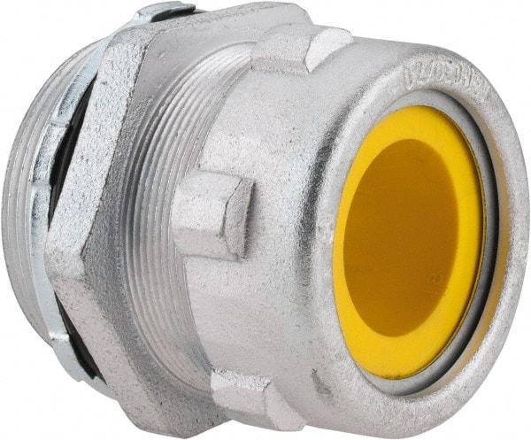 O-Z/Gedney - 1-1/2 to 1.8" Cable Capacity, Liquidtight, Straight Strain Relief Cord Grip - 3 NPT Thread, 2-1/2" Long, Iron - Makers Industrial Supply