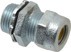 O-Z/Gedney - 0.2 to 0.3" Cable Capacity, Liquidtight, Straight Strain Relief Cord Grip - 1/2 NPT Thread, 1-1/8" Long, Iron - Makers Industrial Supply