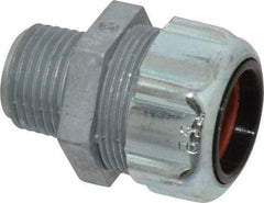 Thomas & Betts - 1/2 to 5/8" Cable Capacity, Liquidtight, Straight Strain Relief Cord Grip - 1/2 NPT Thread, 1-3/4" Long, Iron & Zinc - Makers Industrial Supply