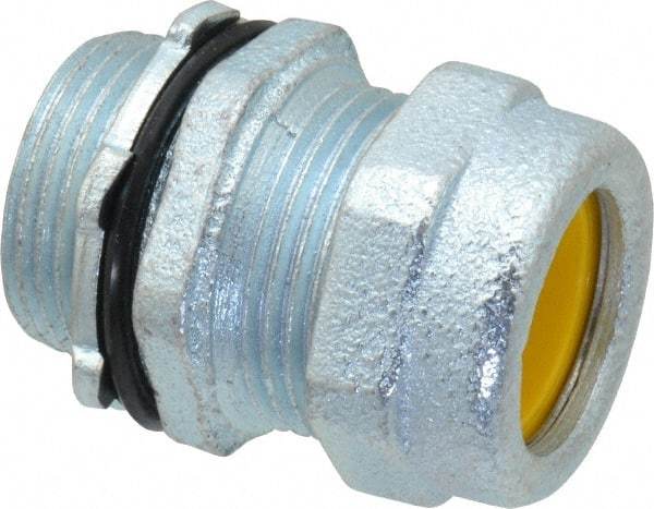 O-Z/Gedney - 0.6 to 0.7" Cable Capacity, Liquidtight, Straight Strain Relief Cord Grip - 3/4 NPT Thread, 1-3/16" Long, Iron - Makers Industrial Supply