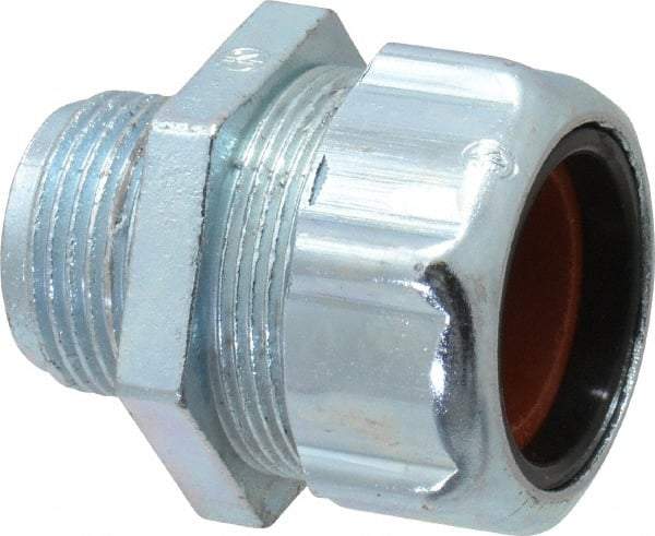 Thomas & Betts - 3/4 to 7/8" Cable Capacity, Liquidtight, Straight Strain Relief Cord Grip - 3/4 NPT Thread, 1-15/16" Long, Iron & Zinc - Makers Industrial Supply