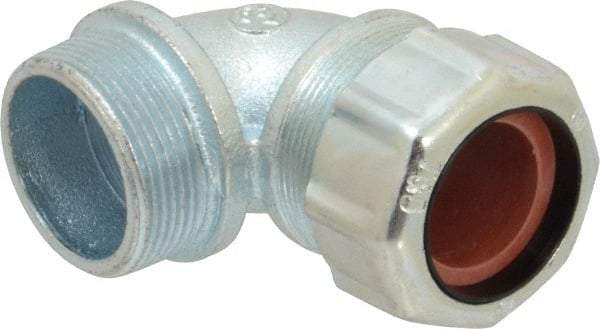 Thomas & Betts - 1 to 1-3/16" Cable Capacity, Liquidtight, Elbow Strain Relief Cord Grip - 1-1/2 NPT Thread, Iron - Makers Industrial Supply