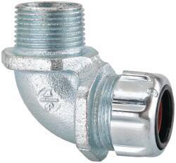 Thomas & Betts - 0.62 to 3/4" Cable Capacity, Liquidtight, Elbow Strain Relief Cord Grip - 3/4 NPT Thread, Iron - Makers Industrial Supply