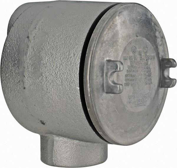 Thomas & Betts - (2) 2" Knockouts, Iron Round Junction Box - 5-3/4" Overall Width x 4.06" Overall Depth - Makers Industrial Supply