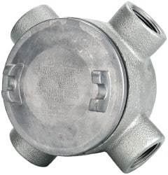 Thomas & Betts - (4) 1" Knockouts, Iron Round GUAX - 3-1/2" Overall Width x 2.31" Overall Depth - Makers Industrial Supply