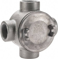 Thomas & Betts - (4) 1-1/4" Knockouts, Iron Round GUAX - 4.38" Overall Width x 2.69" Overall Depth - Makers Industrial Supply