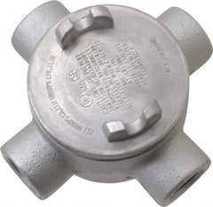 Thomas & Betts - (4) 3/4" Knockouts, Iron Round GUAX - 3-1/2" Overall Width x 2" Overall Depth - Makers Industrial Supply