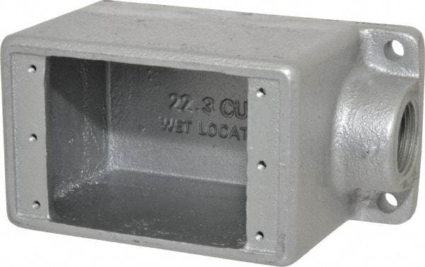 Thomas & Betts - 1 Gang, (1) 3/4" Knockout, Iron Rectangle Device Box - 2-3/4" Overall Width - Makers Industrial Supply