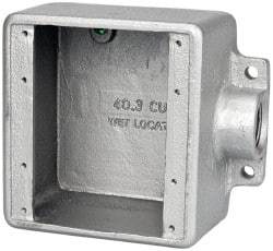 Thomas & Betts - 2 Gang, (1) 3/4" Knockout, Iron Rectangle Device Box - Zinc Plated - Makers Industrial Supply