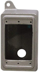 O-Z/Gedney - 1 Gang, 1/2" Knockouts, Iron Rectangle Device Box - Aluminum Enamel, Zinc Electroplated - Makers Industrial Supply