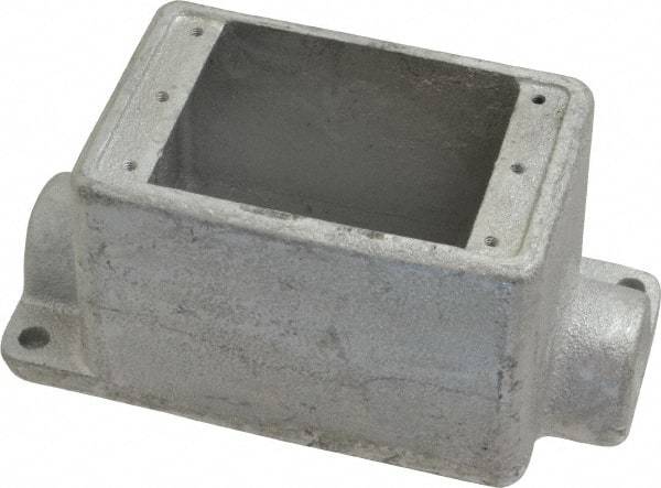 Thomas & Betts - 1 Gang, (2) 1/2" Knockouts, Iron Rectangle Device Box - 2-3/4" Overall Width - Makers Industrial Supply