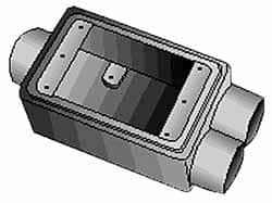 Thomas & Betts - 2 Gang, (2) 1/2" Knockouts, Iron Rectangle Device Box - Zinc Plated - Makers Industrial Supply