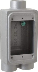 O-Z/Gedney - 1 Gang, 3/4" Knockouts, Iron Rectangle Device Box - Aluminum Enamel, Zinc Electroplated - Makers Industrial Supply