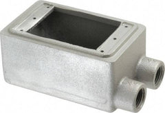 O-Z/Gedney - 1 Gang, 1/2" Knockouts, Iron Rectangle Device Box - Aluminum Enamel, Zinc Electroplated - Makers Industrial Supply