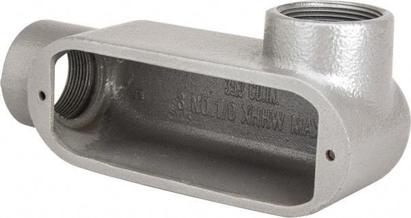 Hubbell Killark - Form 35, LR Body, 1-1/2" Trade, IMC, Rigid Malleable Iron Conduit Body - Oval, 8-1/8" OAL, 31 cc Capacity, Hazardous & Wet Locations - Makers Industrial Supply