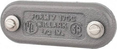 Hubbell Killark - 1/2" Trade, Cast Iron Conduit Body Cover Plate - Use with Form 7 Conduit Bodies - Makers Industrial Supply