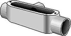 Hubbell Killark - Form 85, T Body, 2" Trade, IMC, Rigid Aluminum Conduit Body - Oval, 11-5/8" OAL, 70 cc Capacity, Hazardous & Wet Locations - Makers Industrial Supply