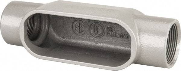 Hubbell Killark - Form 7, C Body, 1-1/2" Trade, IMC, Rigid Iron Conduit Body - Oval, 8-7/16" OAL, 26 cc Capacity, Gray, Hazardous & Wet Locations - Makers Industrial Supply